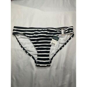 Lauren Ralph Lauren Striped Swimsuit Bottoms Women's Size 10‎ Bikini Black White